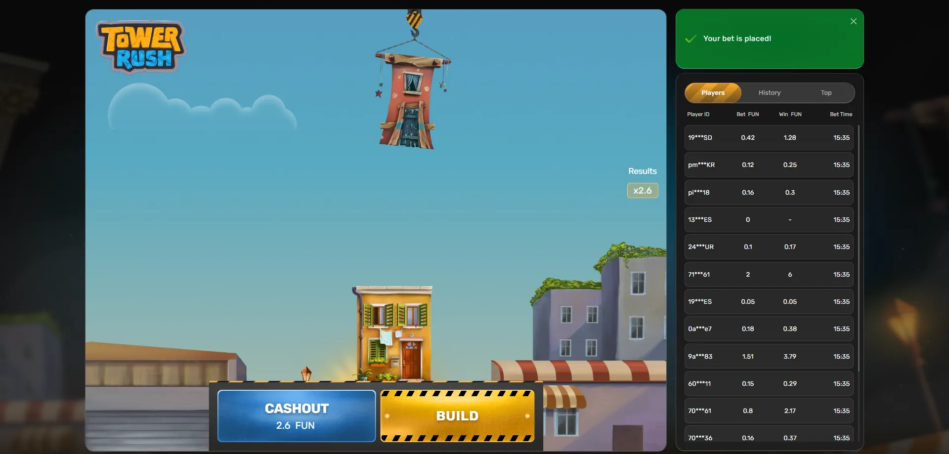 Tower Rush crash game official overview – Galaxsys 97% RTP